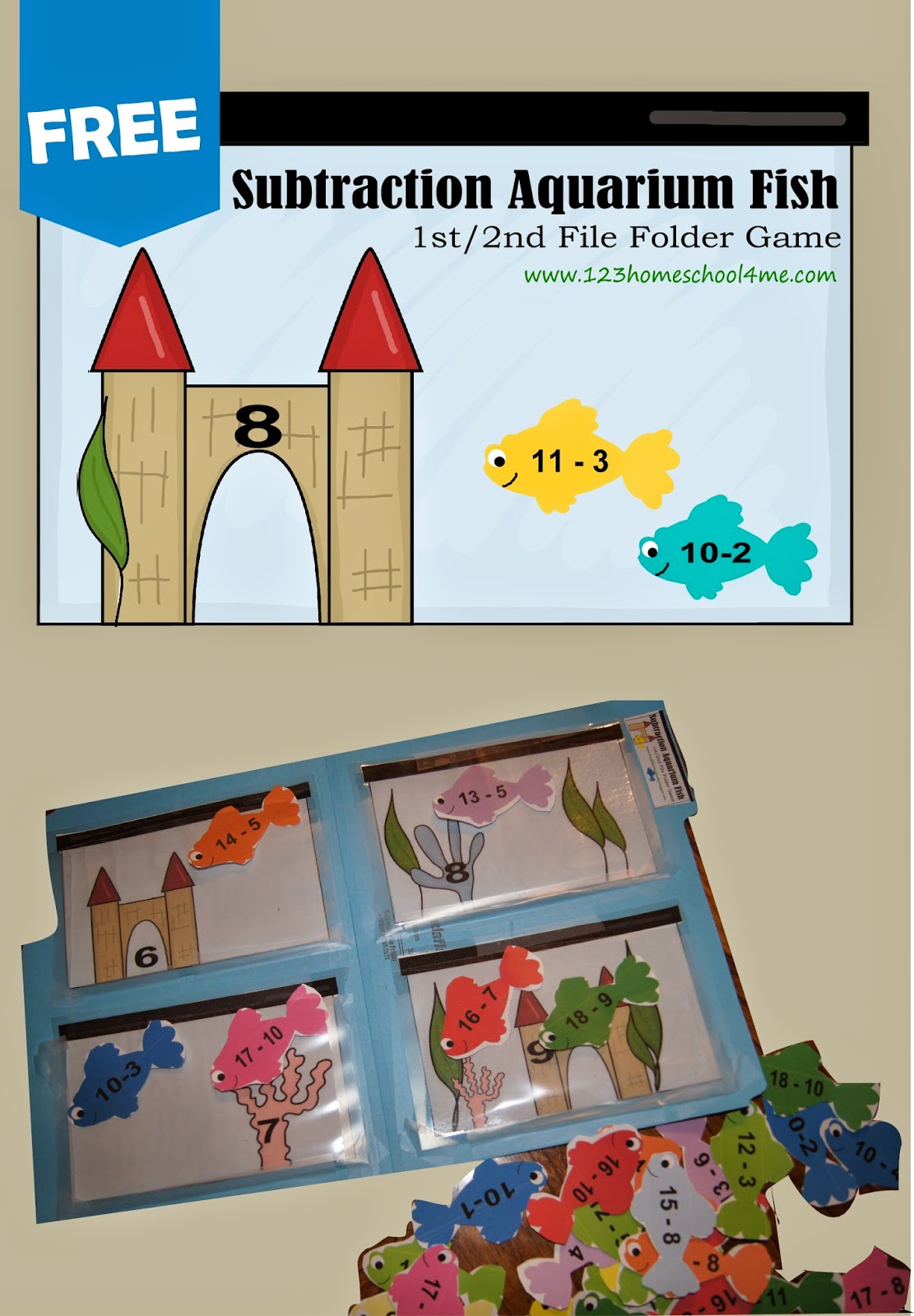 Subtraction File Folder Game