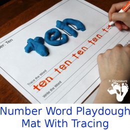FREE Number Words Playdough Mats