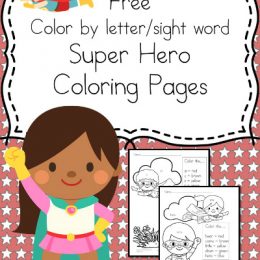 FREE Super Hero Sight Words Coloring Pack