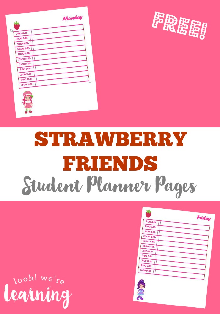 FREE Strawberry and Friends Student Planner