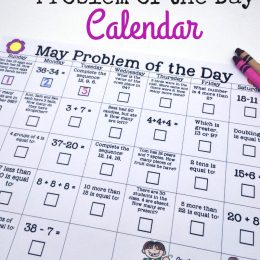 FREE May Calendar Math Problem of the Day