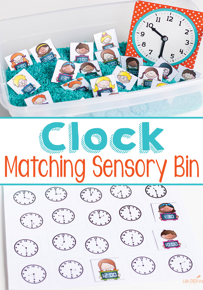 FREE Clock Sensory Bins