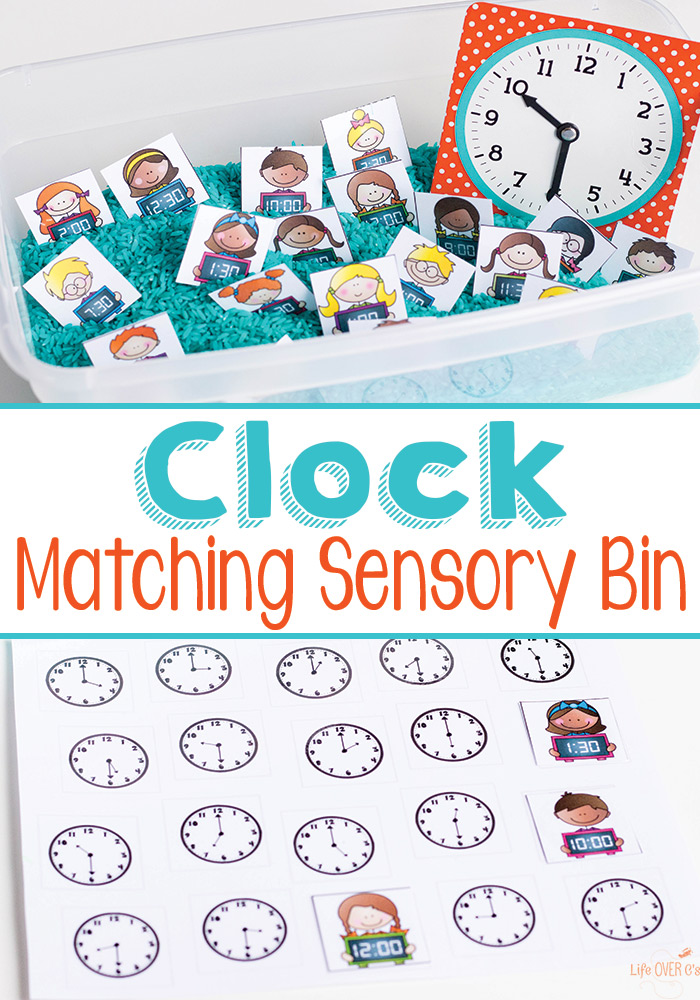 FREE Clock Sensory Bins