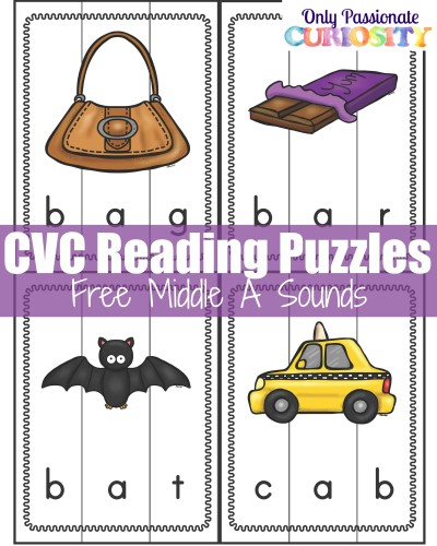 FREE CVC Reading Puzzles