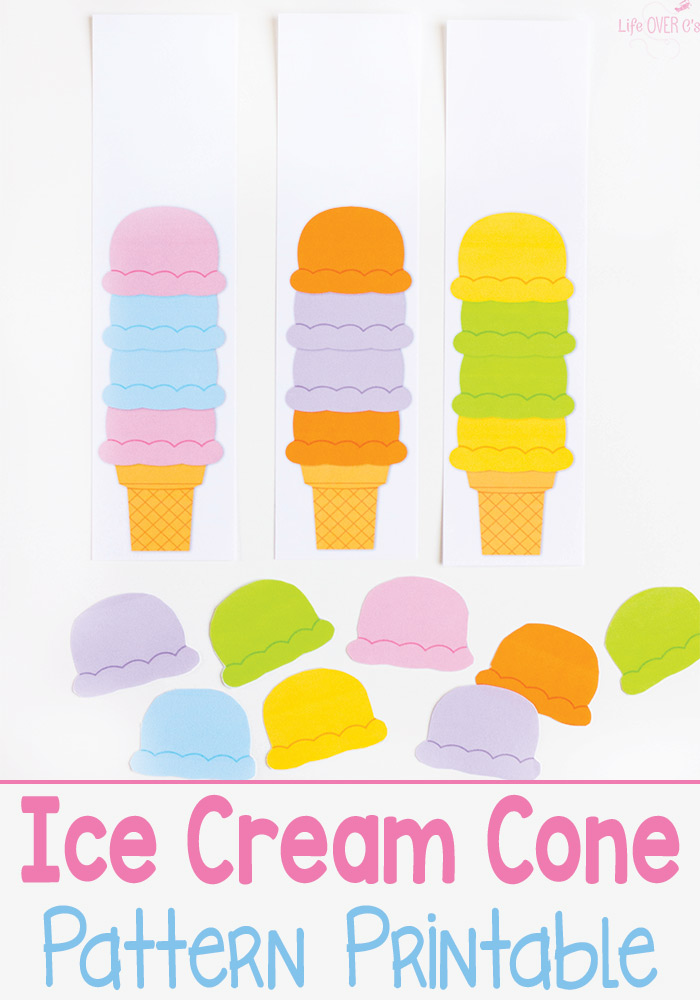 FREE Ice Cream Cone Pattern Printables