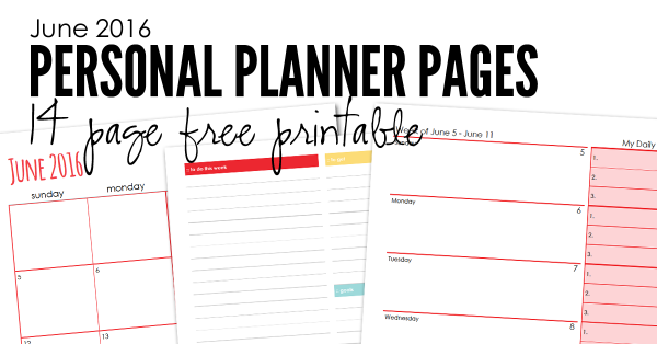 FREE Personal Planner Pages