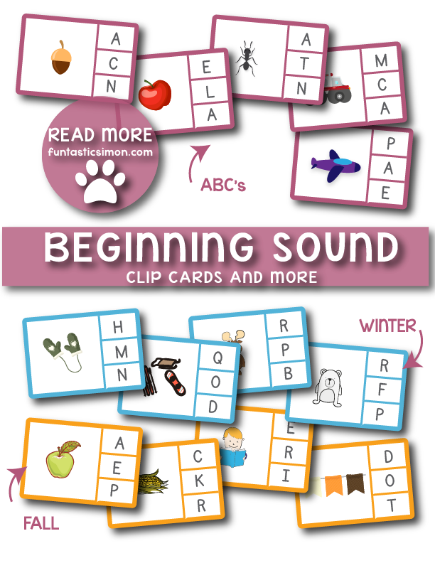 FREE Beginning Sounds Clip Cards