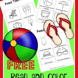 FREE Read and Color Beach Printables