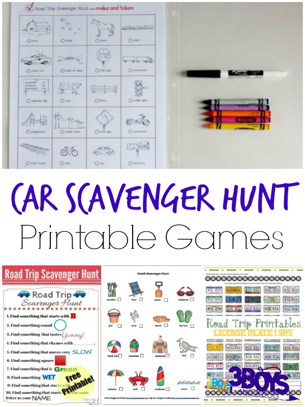 FREE Car Scavenger Hunt Printable Games FREE Car Scavenger Hunt Printable Games