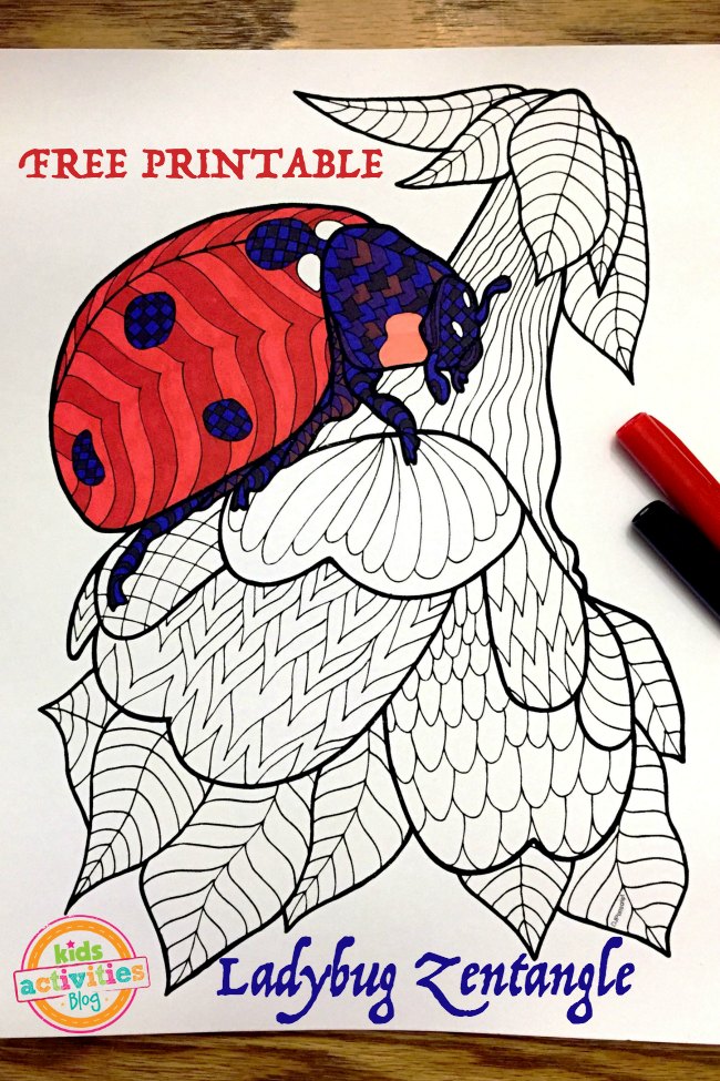 FREE Ladybug Zentangle Printables