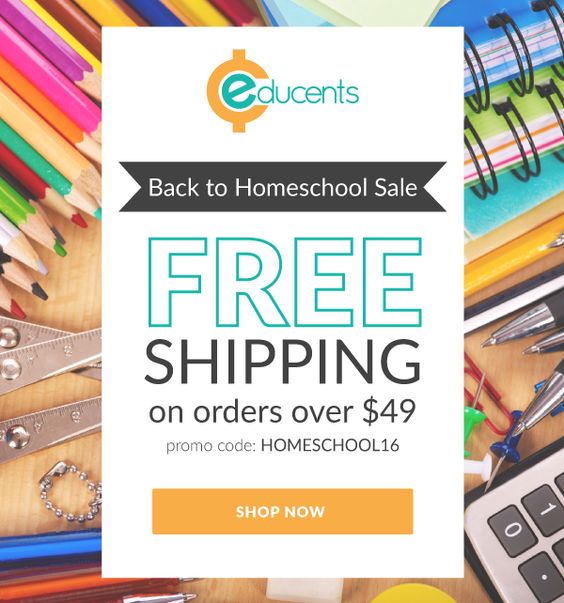 Summer Homeschool Sale at Educents + Free Shipping On Orders $49+