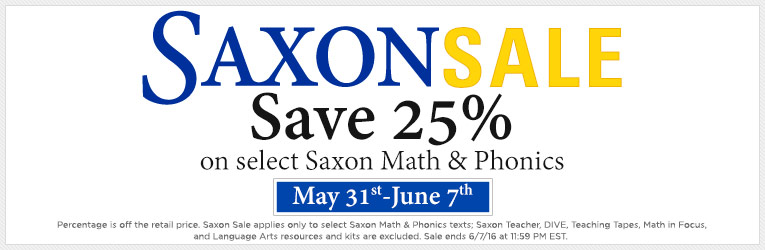 25% Off Saxon Math Products