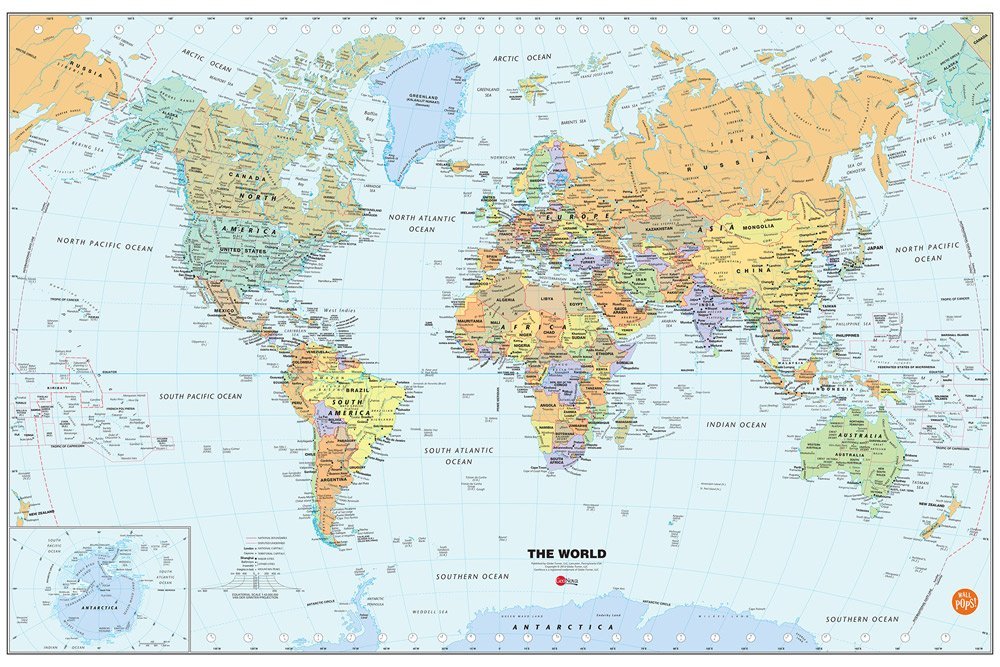 Peel & Stick World Dry-Erase Map w/ Marker Only $8.54! (Reg. $16)