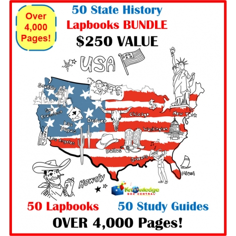 50 State History Lapbook Bundle Only $40! - Over 4,000 Pages! ($250 Value!)