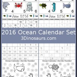 FREE 2016 Oceans Calendar Set