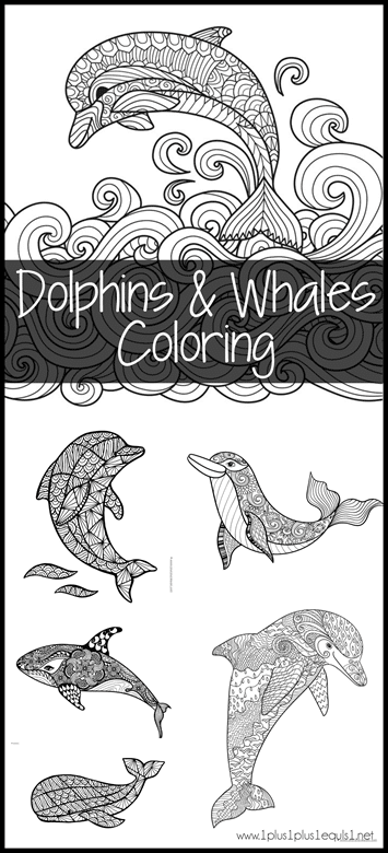 FREE Dolphin and Whale Coloring Pages