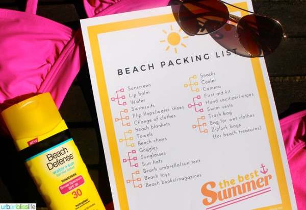 FREE Beach Packing List printables