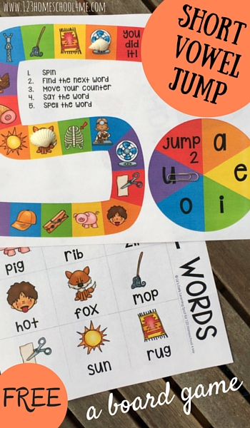 FREE Short Vowel Board Game