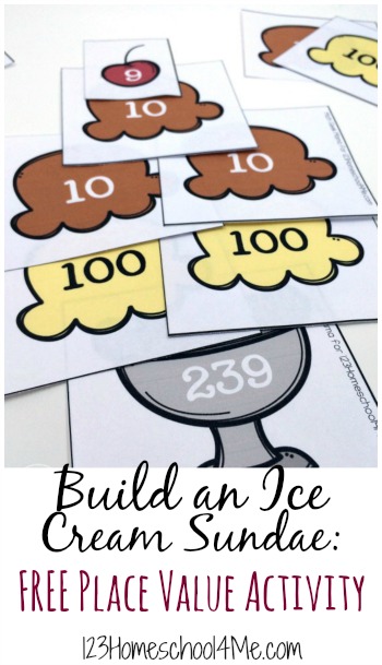 FREE Ice Cream Sundae Place Value Pages