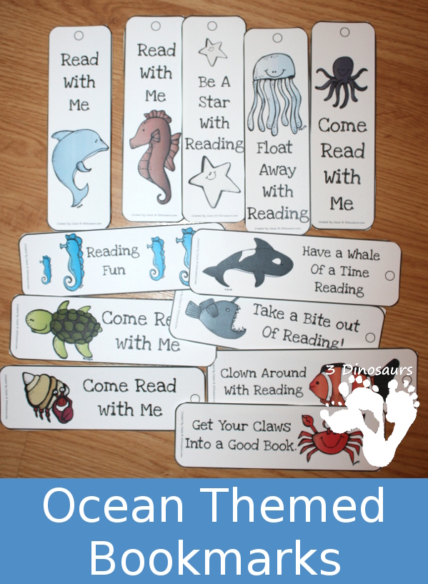 FREE Ocean Themed Bookmarks