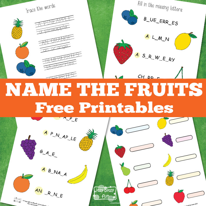 FREE Name The Fruits Printables