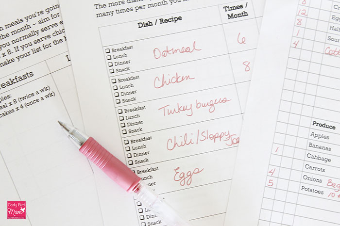 FREE Once a Month Grocery Shopping Workbook