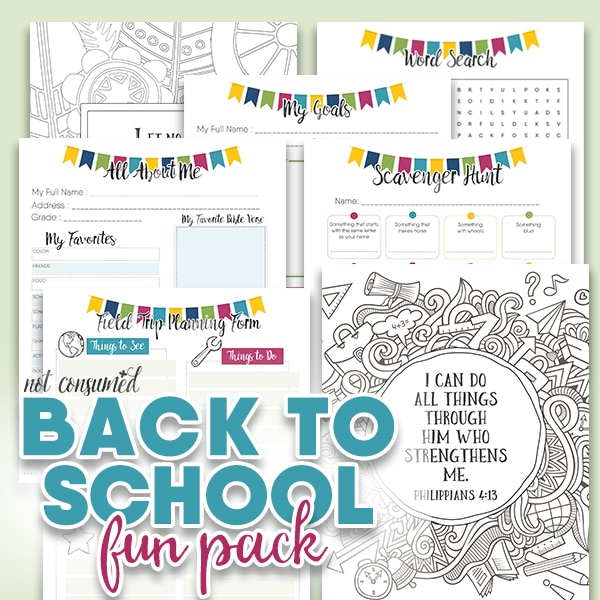 Free Back to School Fun Pack