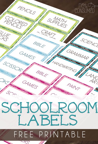 Free Homeschool Supply Labels