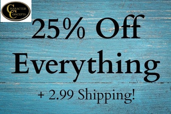 25% Off Everything at Character Concepts + $2.99 Shipping!