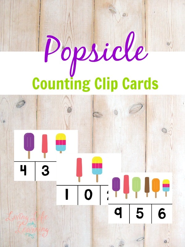 FREE Popsicle Counting Clip Cards