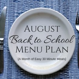 FREE August Meal Plan