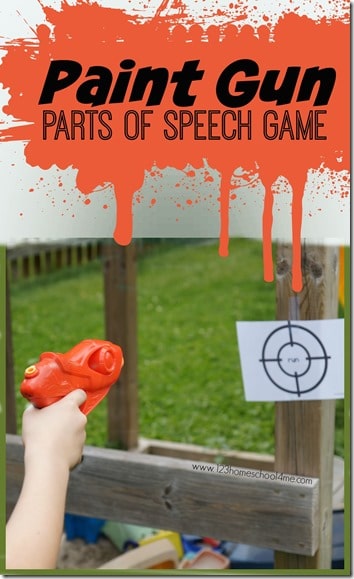 FREE Paint Gun Parts of Speech Game