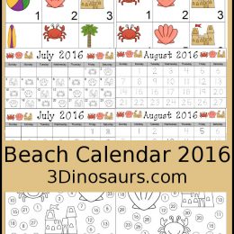 FREE Beach Themed Calendar
