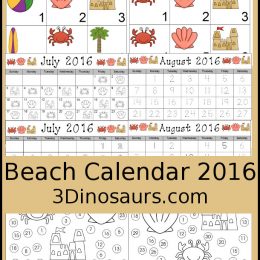 FREE Beach Themed Calendar