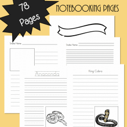 FREE Snakes Notebooking Pages