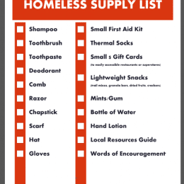 FREE Homeless Supply List printables