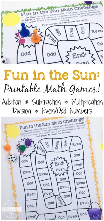 FREE Fun in the Sun Math Games