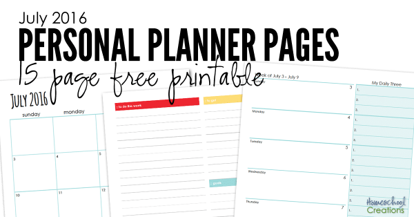 FREE Personal Planner Pages