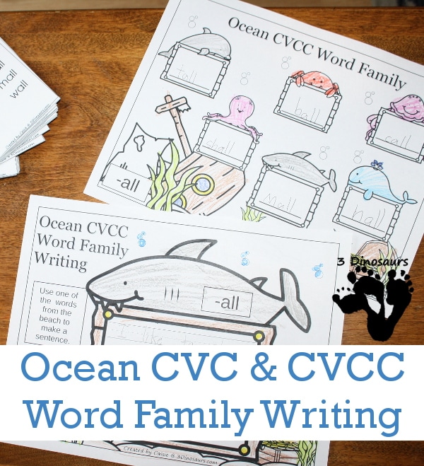 FREE Ocean CVC & CVCC Word Family Pack