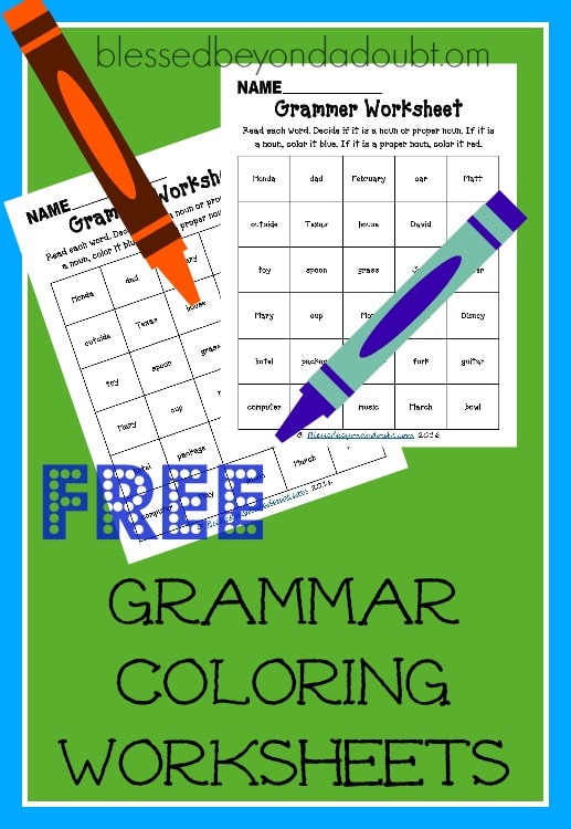 FREE Grammar Coloring Pages