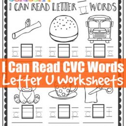 FREE Letter U CVC Worksheets