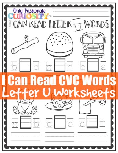 FREE Letter U CVC Worksheets