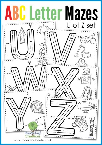 FREE Alphabet Letter Mazes