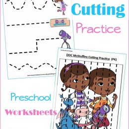 FREE Doc McStuffins Cutting Practice Pages