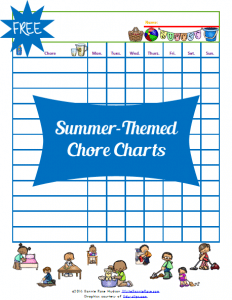 FREE Summer Themed Chore Charts