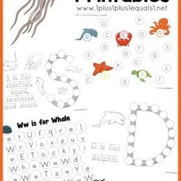 FREE Ocean Animals Dot Pages