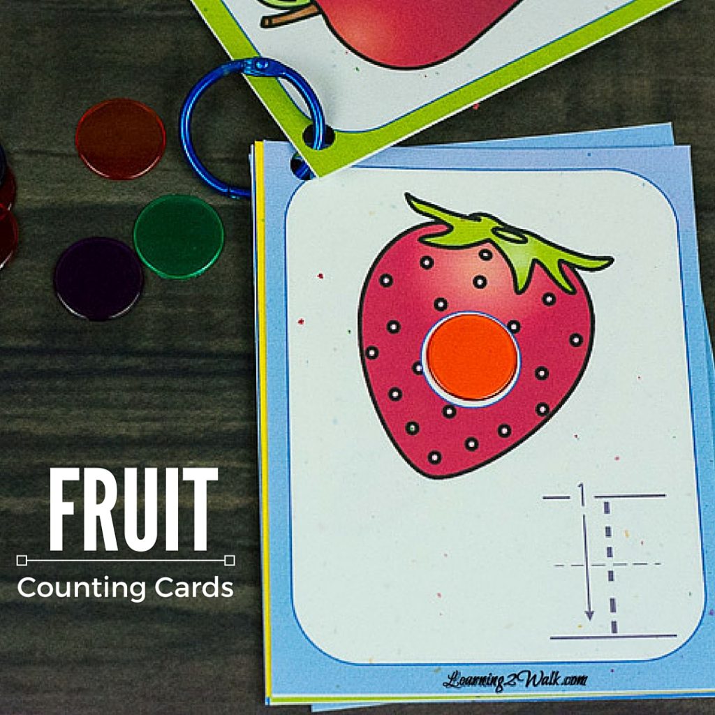 FREE Colorful Fruit Counting Cards