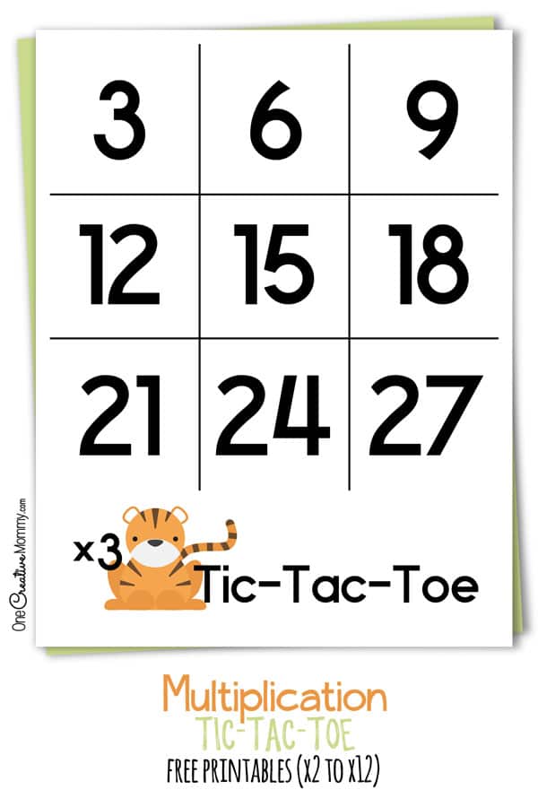 FREE Multiplication Tic Tac Toe Game