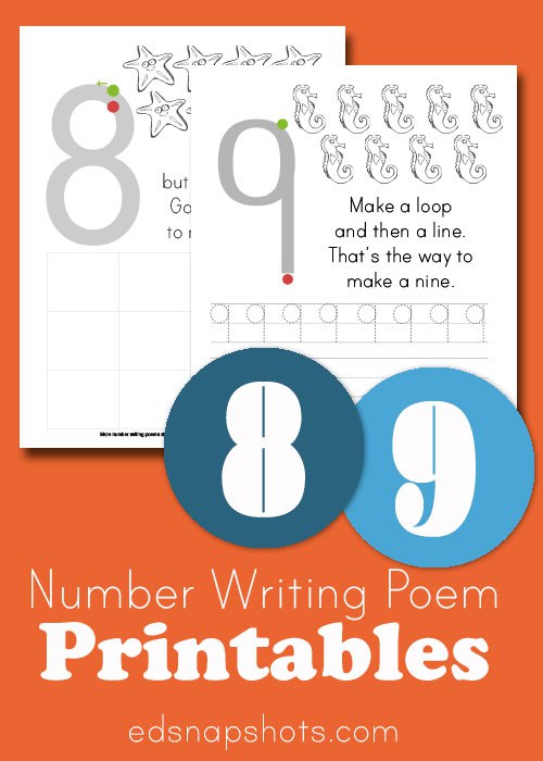 FREE Learn to Write Number 8 and 9