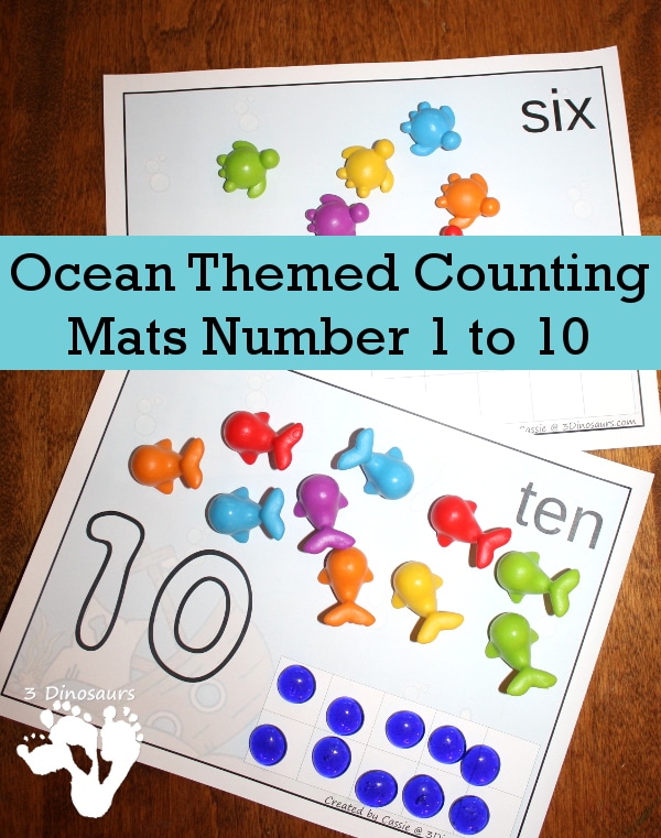 FREE Ocean Themed Number Mats